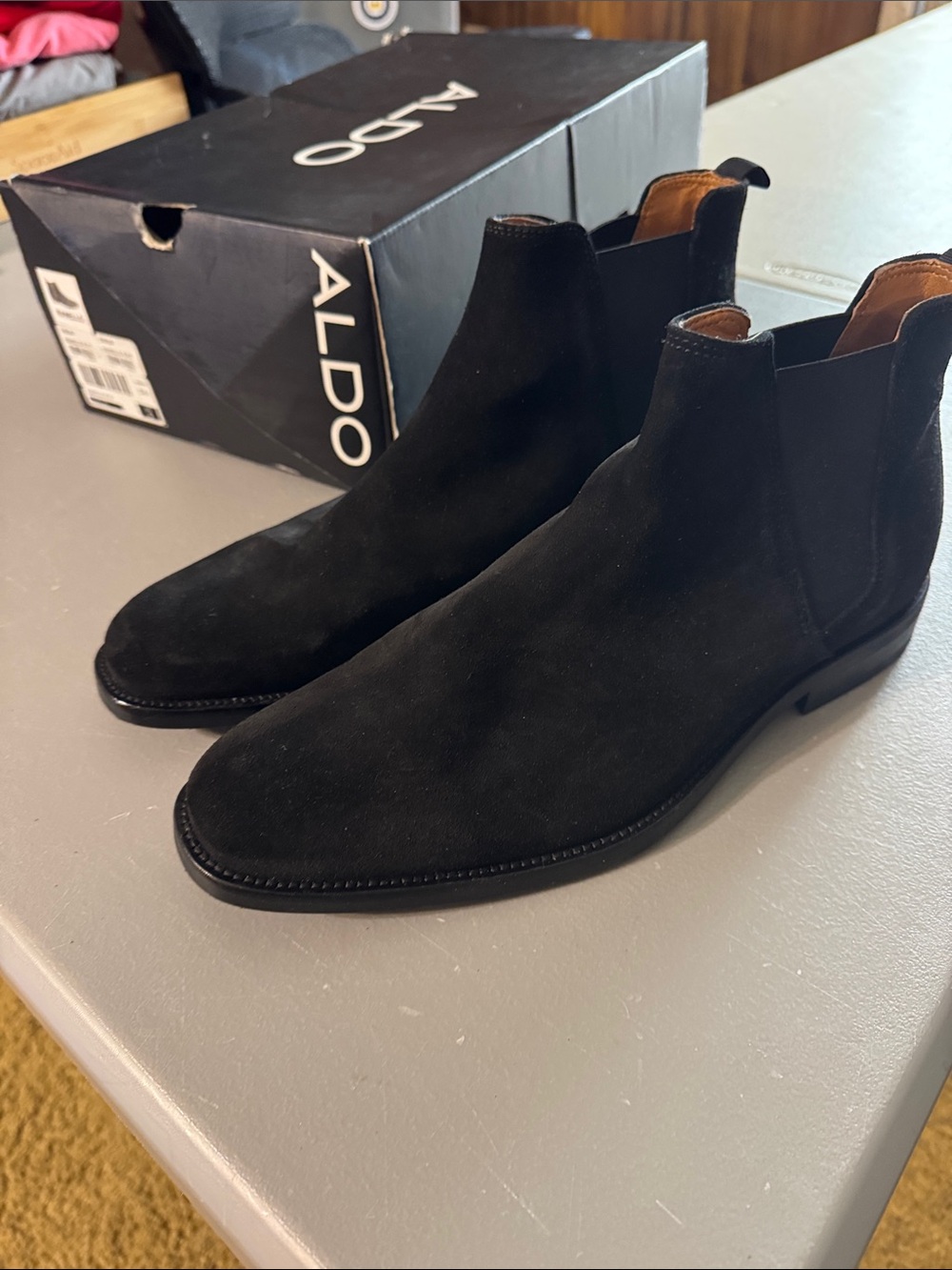 ALDO Men's Black Suede Chelsea Boots